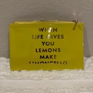 KATE SPADE NEW YORK Cosmetic Bag "WHEN LIFE GIVES YOU LEMONS MAKE LIMONCELLO"